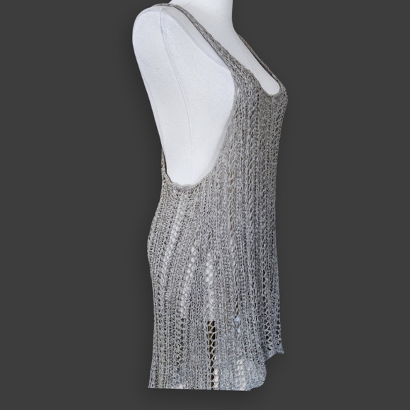 Taupe Crochet Coverup, Women's M - Picture 1 of 7